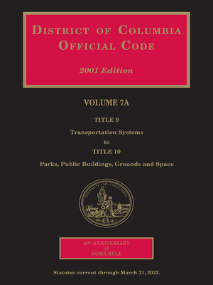 cover image of District of Columbia Official Code